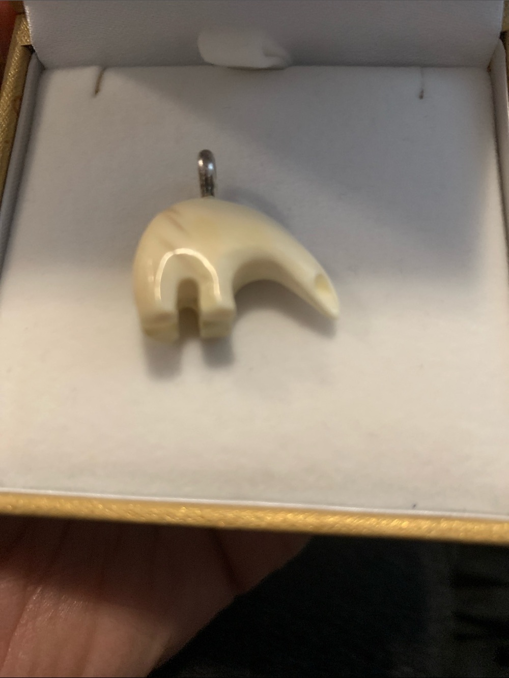 Vintage Korite Mammoth carved Sea Bear Ivory Charm Pendant